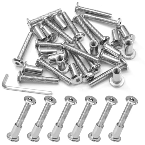 Biaungdo M6x35mm Hex Drive Socket Cap Bolt, Silver, 15 Sets - color: Silver, size: M6x35mm