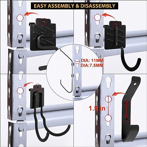 Wallmaster Boltless Shelving Hooks for 1.5 inch Keyhole Shelving Unit 7 Pcs - size: 7 pcs-Unspecified