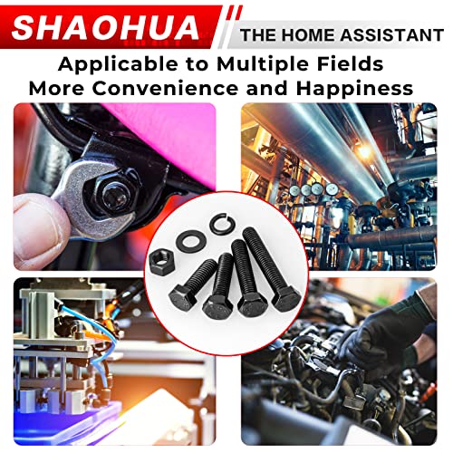 512PCS M3 M4 M5 Metric Bolt Assortment Kit, Grade 8.8 Carbon Steel Flat Hex Head Screws Bolts and Nuts Kit, Lock and Flat Gasket Washers Assortment Kit Includes 12 Most Common Sizes(Black) - size: E. M3 M4 M5