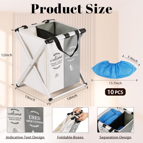 Natheeph Shoe Cover Dispenser + 10 Shoe Covers Disposable for Real Estate - color: Beige, Gray