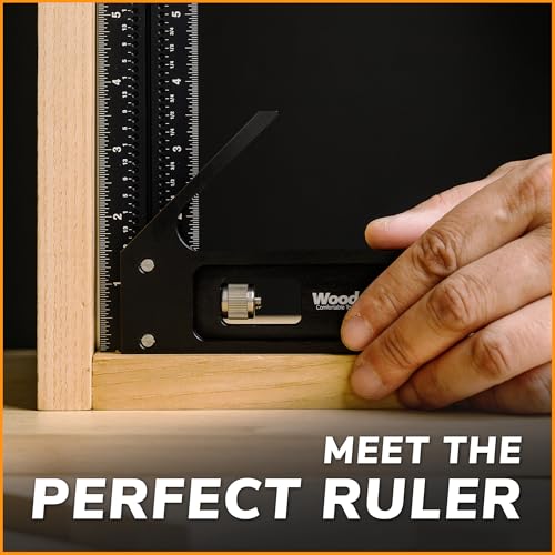 Combination Square for Woodworking – 8 Inch Triangle Ruler with Side Scale | CNC-Machined Aluminum Precision Layout Tool | 90 Degree Right Angle Framing & Marking Square - size: 8 Inch