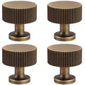 RZDEAL Antique Brass Cabinet Knobs Pulls, Solid Brass Cabinet Drawer Dresser Retro Knobs Traditional Handles(1"x1"/25mmx25mm), 4 Pack - color: Antique, size: 1 Inch