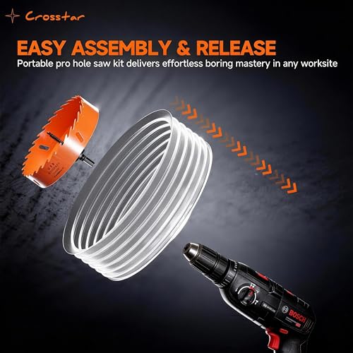 Crosstar 12Pcs Hole Saw Kit for Recessed Lights, with Dust Bowl Catcher