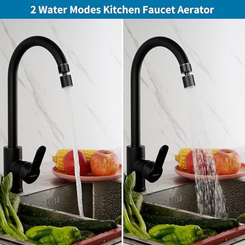 Hibbent NSF/ANSI/CAN 61 & cUPC Certified Faucet Aerator, Matte Black - color: Matte Black, style: Classic 360 Degree Faucet Aerator