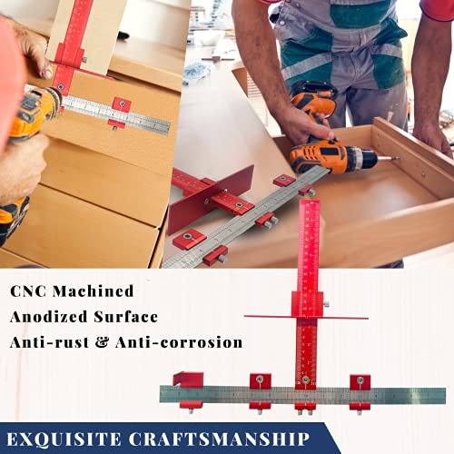 Cabinet Door Handle Jig for Hardware Mounting with Φ5mm& Φ4mm Drill Guide