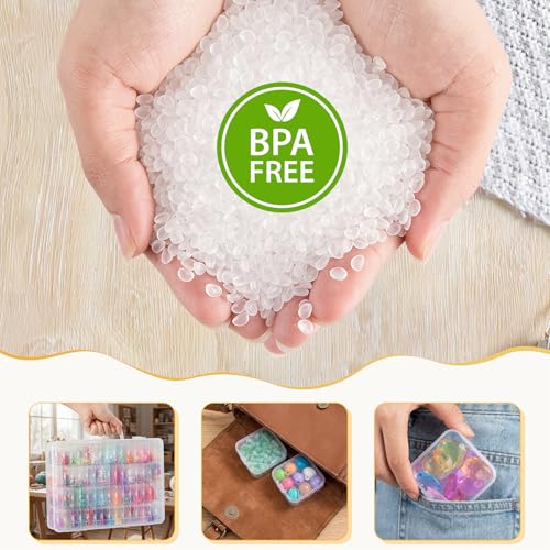 Portable Bead Organizer, 60Pcs Small Clear Storage Boxes with Hinged Lid and Large Craft Case with Handle, Mini Plastic Containers for Jewelry Making Diamonds Arts Screws Seeds Small Parts - size: 60 Pcs (2.16" x 2.16" x 0.78")