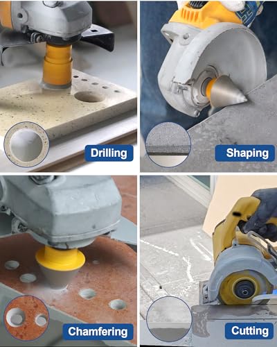 HIGHDRIL 11Pcs Diamond Hole Saw Kit for Tile Porcelain Ceramic Granite - size: Kit 4 Thread