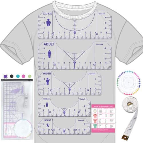 Vowlove T-Shirt Ruler Guide for Shirt Design Placement and Alignment - color: 01 Purple