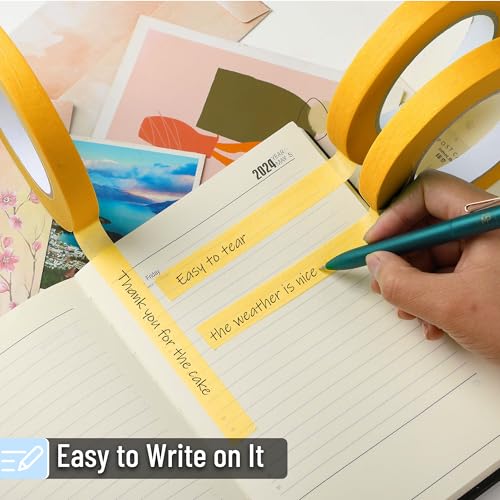 Mr. Pen- Yellow Masking Tape, 0.6 Inch Wide, 3 Rolls, 3 x 55 Yards, Yellow - color: Yellow