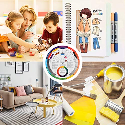 Pocket Color Wheel, Paint Mixing Learning Guide Art Class Teaching Tool for Makeup Blending Board Chart Color Mixed Guide Mix Colors - style: Small