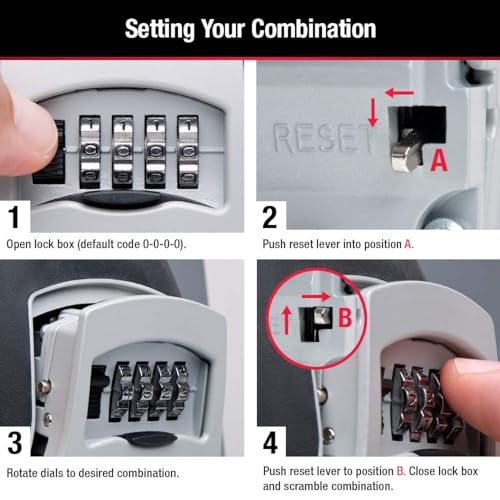 Master Lock 5-Key Combination Safe Black/Silver 5401D - size: 5 Key Capacity, style: Standard Dial