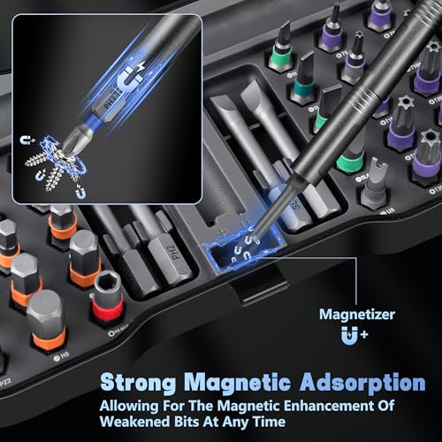 52 in 1 Magnetic Screwdriver Set with Ratcheting Handle | Professional Repair Tool Kit for Electronics, Furniture, Bicycles & DIY Projects