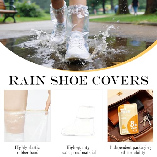 20 Pcs Individually Packaged Kids Waterproof Shoe Covers, Disposable Clear Kids Shoe Ponchos, Anti-Slip Plastic Kids Rain Shoe Covers, Perfect for Kids, Small Feet & Disney Trips (Kids, 20Pcs) - size: Kids S 20Pcs