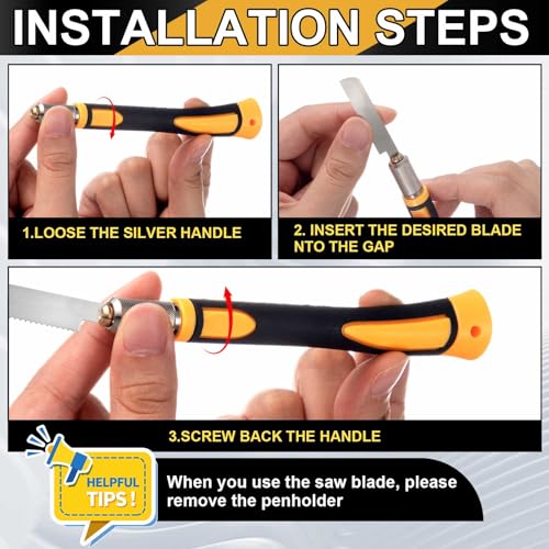 Honoson Mini Hobby Saw with 9 Razor Blades for Miniatures,Yellow,Style 2 - color: Yellow, style: Style 2