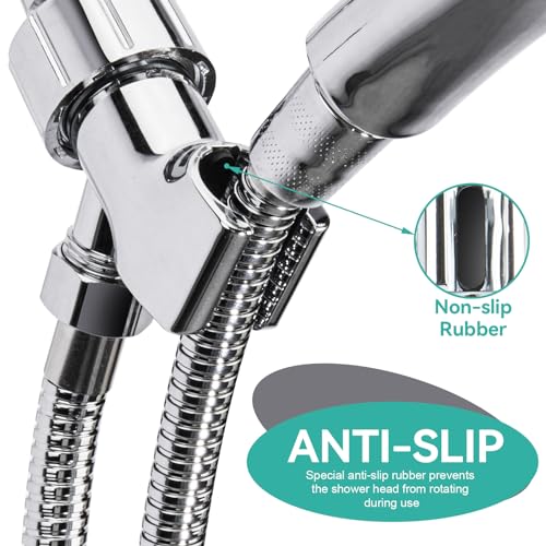 MAYYAYA Brass Ball Handheld Shower Head Holder, 59IN ShowerHead Hose,Silver - color: Silver