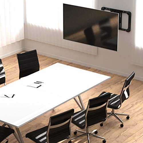 Amazon Basics Heavy Duty Extension Dual Arm, Full Motion Articulating TV Mount with Tilt and Swivel for 37" to 80" TVs up to 132 lbs, VESA Compatible, Fits LED LCD OLED Flat Curved Screens, Black - style: Full Motion Articulating Extension
