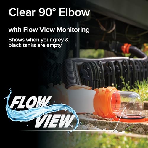 Camco RhinoFlex Clear RV Sewer Hose Elbow w/4-in-1 Adapter -Made in the USA - size: One Size