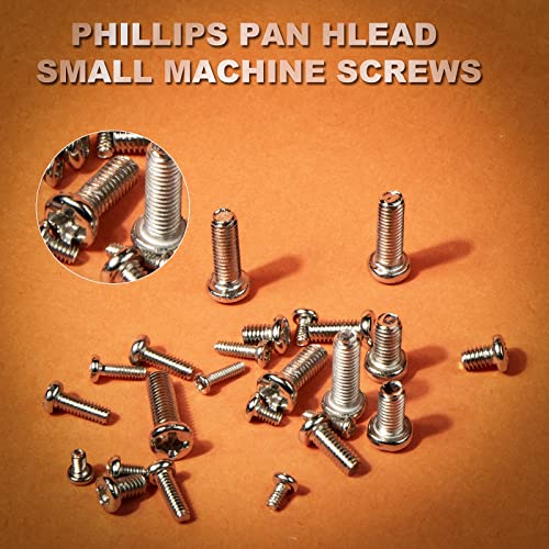 1200Pcs Phillips Pan Head Small Machine Scews,Tiny Screw,Small Bolts Pan Head Screw,Mini Screw Assortment Kit for Eyeglasses,Watches,Clocks,Mobile Phone