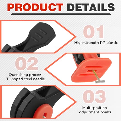 Nuanchu Tile Leveling System Kit 200 Reusable Tile Spacers + 200 1/16'' Replaceable Spare Steel T-pin, Leveling Clips Fit 8-12mm Floor Compounds Set for Wall & Floor (Red) - color: Red