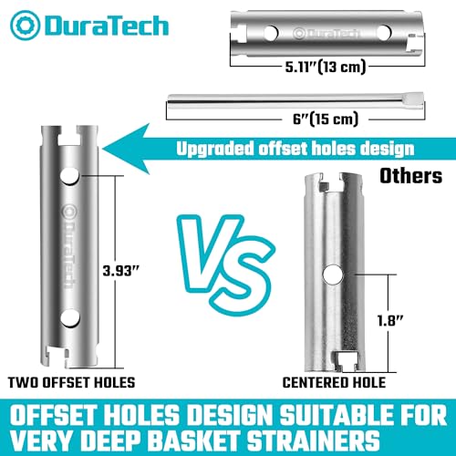 DURATECH Long Reach Basket Strainer Wrench, 1/2" & 3/8 "