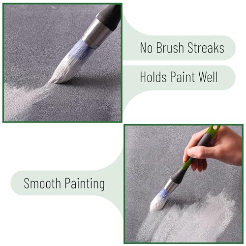 Bates- Trim Brush, 0.75 Inch, Edge Painting Tool, Trim Paint Brushes, Trimmer Edger, Trim Brush - color: Green-black, size: 0.75 inch, 1 Pack
