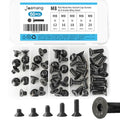 M8 x 12mm 16mm 18mm 20mm 25mm Flat Head Hex Socket Cap Screws Countersunk Bolts, 10.9 Grade Alloy Steel, Black Oxide Finish, Metric Allen Drive, Fully Threaded, Assortment Kit 50Pcs - size: M8 x 12/16/18/20/25 mm