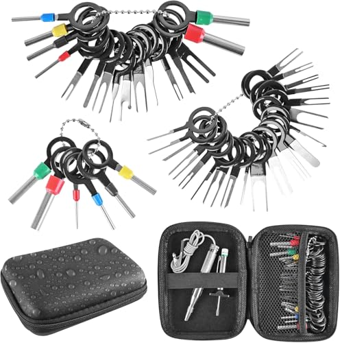 Terminal Removal Tool Kit 44 Pcs Depinning Tool Electrical Connector Pin Removal Tool Kit Pin Extractor Tool Set Wire Terminal Release Tool for Automotive Car Household Devices - color: 44 PCS