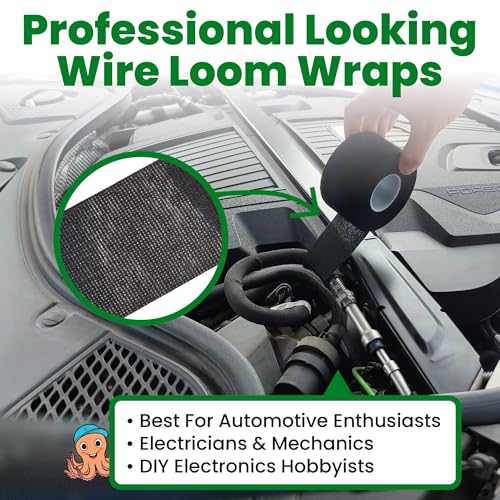 ECOHomes Wire Harness Cloth Electrical Tape, 2 Inch x 50 FT (5 Rolls) - size: 2" x 50 FT (5 Rolls)
