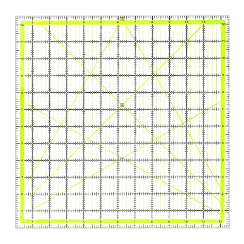 UOOU 12.5 inch Quilting Ruler, Square Quilting Rulers Fabric Cutting Ruler - color: Green-Outsize