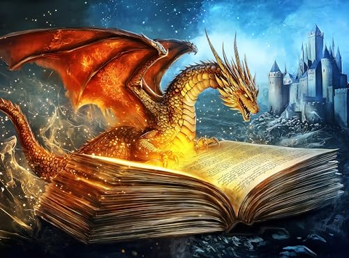 Adult Jigsaw Puzzle 1000 Piece Fantasy Dragon - color: Dragon Lore