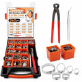 360Pcs Single Ear Hose Clamps Kit,Stepless 5.3-36.1mm 304 Stainless Steel Hose Repair Clamp Cinch Rings,Ear Clamp Pliers Tool with Portable Toolbox for Automotive Fuel Line Plumbing PEX DIY - size: 360 PCS 16 Size