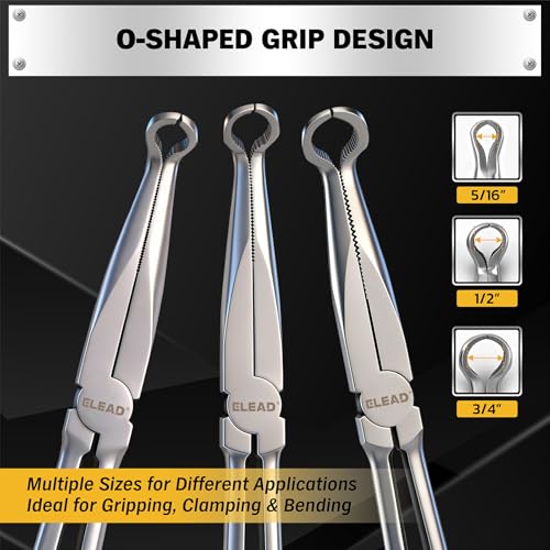 3-Piece 11" Hose Gripper Plier Set, Long Reach Hose Gripping Pliers, 5/16-Inch, 1/2-Inch, 3/4-Inch Diameter, Spark Plug Boot Removal Pliers, Serrated Jaws for Hard to Reach Tight Spaces - style: 3pcs Hose Gripper