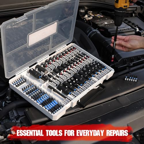 80-Piece Premium Magnetic Impact Nut Driver Set Metric & SAE with Socket Adapters, Bit Holder, Wing Nut Driver, Universal Sockets, Quick Release Extension, Power Bits - style: Multi-Use Kit