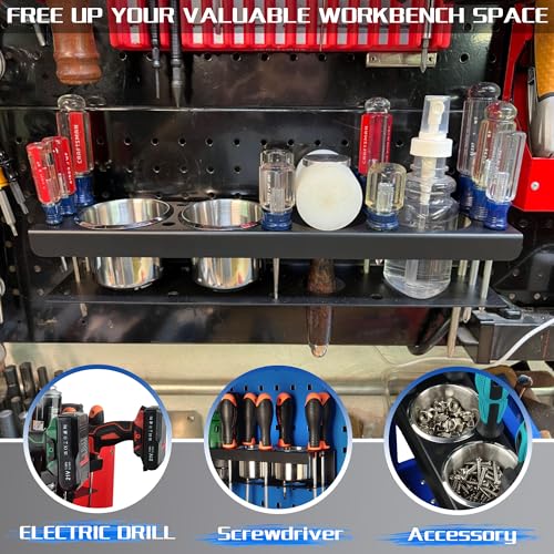 ULIBERMAGNET Magnetic Spray Can Holder,Magnetic Power Tool Organizer Rack,Heavy Duty Cup Drill Holder,Wall Mount Metal Tool Rack with Screwdriver, Cordless Drill, Spray Bottle, Utility Rack for Garage - style: Magnetic Spray Can Holder Rack