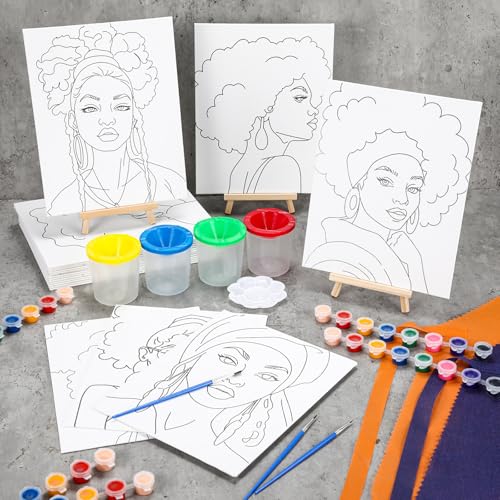 Sherr 140 Pcs 20 Set Pre Drawn Canvas Painting Kit, Elegant Lady - style: Elegant Lady