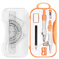 Unjoo Geometry Set 10 Pcs Student Supplies, Protractor and Compass (Orange） - color: Orange
