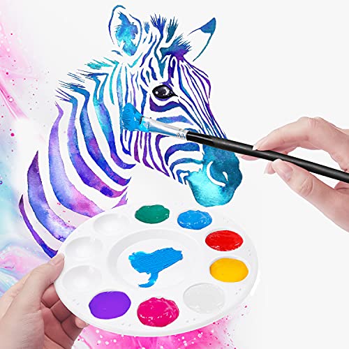 Hutou 12 Pack Paint Tray Palettes, Round, White - color: 12 Pack