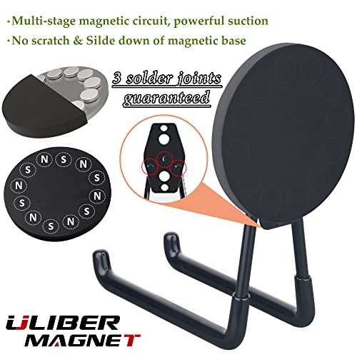 ULIBERMAGNET Strong Magnetic Ultimate Hooks,Large Magnet with Hooks for Heavy Duty Tools,Jig Saw,Hose, 2 Pack Heavy Duty Magnetic Hooks for Hammer Drill,Circular Saw,Garden Tool(3.46inch/Black) - style: 3.46INCH 2PACK Black Large Hooks