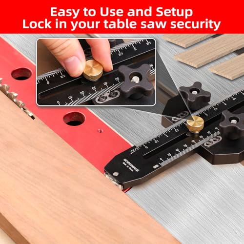 GOINGMAKE Thin Rip Jig Table Saw Jig Guide for Making Repetitive Narrow Thin Strip Cuts Woodworking Tools Fast Thin Ripping Guide for Table Saw Band Saw Router Table Fits for 3/8" x 3/4" T Slot