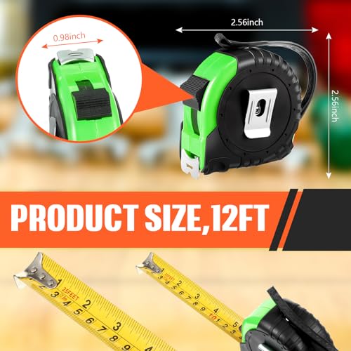 Copkim 50 Pieces 12 Ft Tape Measure Retractable Bulk,Green - color: Green