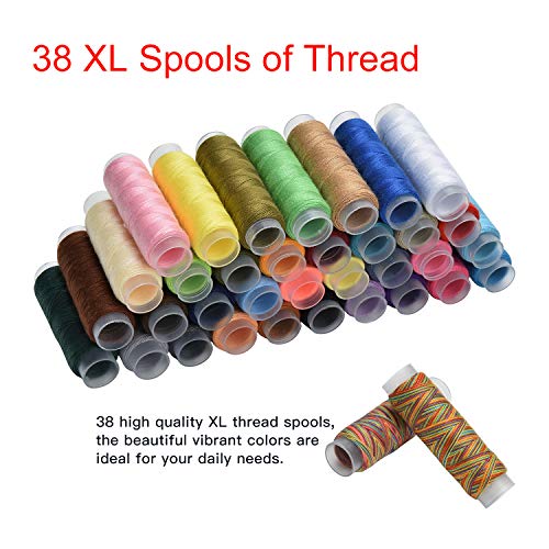 Sewing Kit, 184 Large Premium Sewing Supplies, 38 XL Thread Spools, Suitable for Traveller, Adults, Kids, Beginner, Emergency, DIY and Home Button Repair Kit - size: L