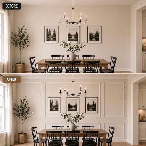 SMARTSTANDARD Precut Wall Molding Kit, Ready to Assemble, 6 Frames, Style1 - color: White: 6 Frames, Style1