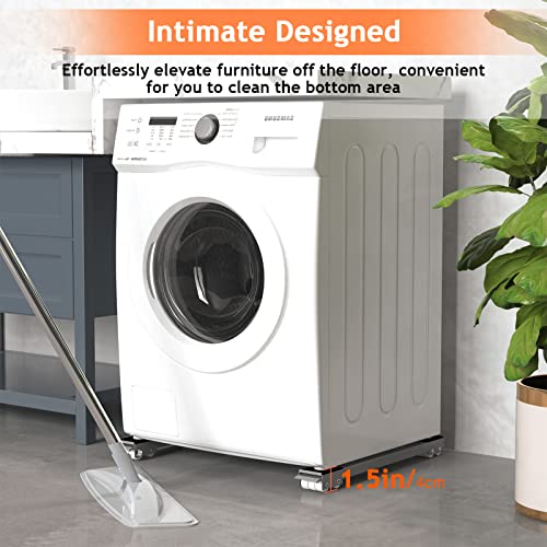 Ronlap Furniture Washing Machine Dolly Extendable Appliance Rollers, Grey - color: Gray