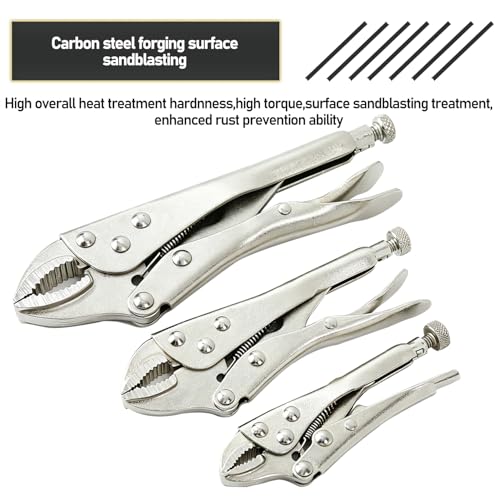 4-inch Locking Pliers, Curved Jaw with Wire Cutter - size: 4-Inch