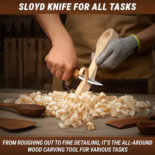 BeaverCraft Wood Carving Knives Kit Spoon Carving Tools S14 - Spoon Hook Knife Wood Carving Chisels Set Bowl Gouge - Whittling Knives Whittling Kit for Beginners - Hobby Knife Set