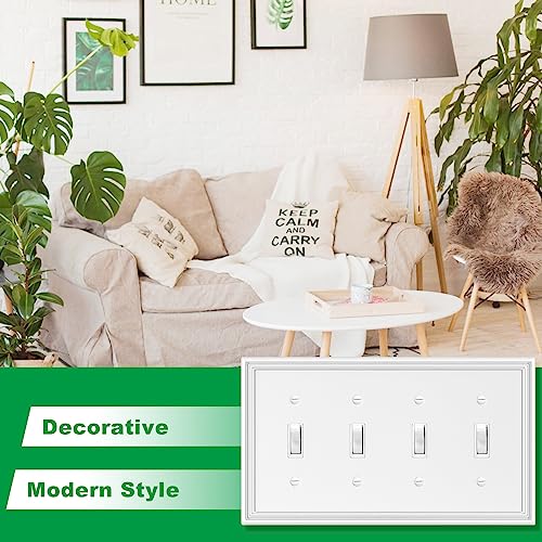 Ranweydi Decorative Wall Plate Quad Toggle Light Switch Covers Plates - size: 4 Gang Quad Toggle