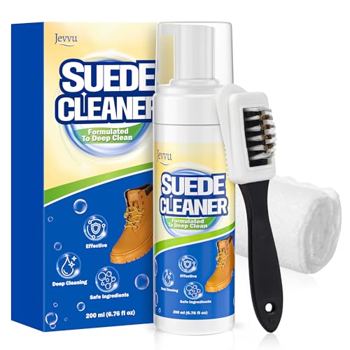 Jevvu Suede Shoe Cleaner, Suede Cleaning Kit with Brush & Towel for Suede, Nubuck, Leather, Boots, Trainer