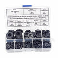 600PCS Metric M2 M2.5 M3 M4 M5 M6 M8 M10 Nylon Flat Washers Spacers Plastic Washers Assortment Kit (Black) - color: Black