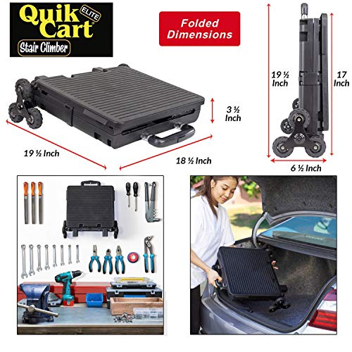 dbest Products Quik Cart Elite Stair Climber Rolling Crate - Black - color: Black, style: Elite Stair Climber