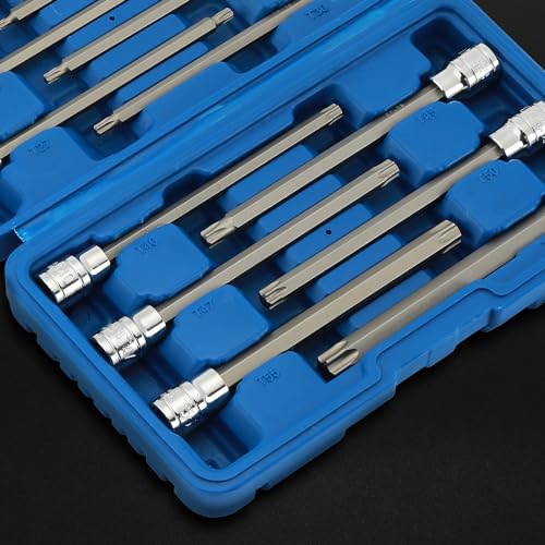 Mayouko 12PCS 3/8" Drive Extra Long Torx Bit Socket Set, T10-T60, 5.9" Length, CR-V, S2 Steel, Deep Star Bit Socket Set - style: Torx